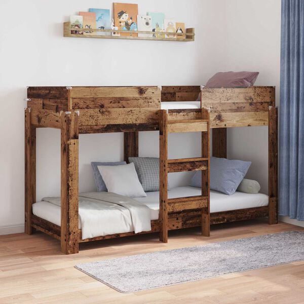vidaXL Bunk Bed voor Kinderen Oudhout 80 x 190 cm Bewerkt hout
