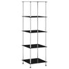 vidaXL Kastje 5-laags 40x40x130 cm gehard glas zwart