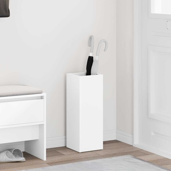 vidaXL Paraplu Standaard met opslag Wit 20 x 20 x 55,5 cm Bewerkt hout