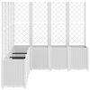 vidaXL Plantenbak met latwerk 160x160x140 cm polypropeen wit