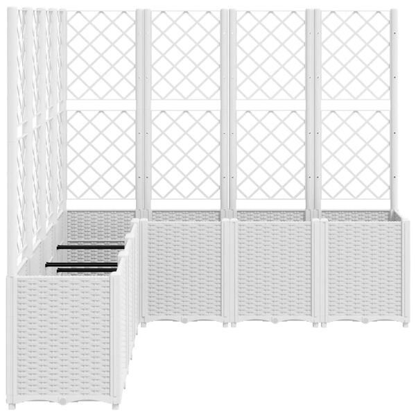 vidaXL Plantenbak met latwerk 160x160x140 cm polypropeen wit