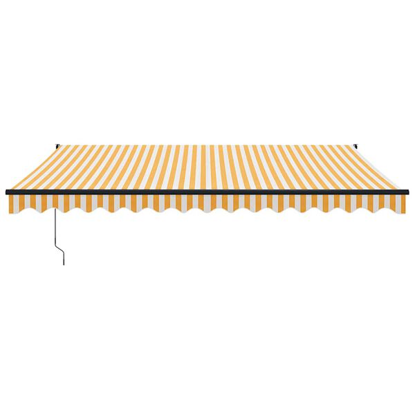 vidaXL Luifel uittrekbaar 4x3 m stof en aluminium geel en wit