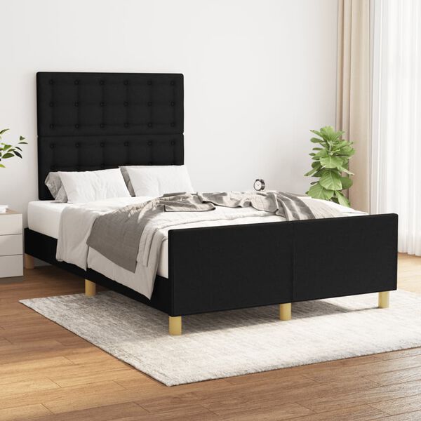 vidaXL Bedframe zonder matras 120x190 cm stof zwart