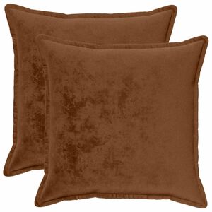 vidaXL Kussensloop 2 pcs HOUTEN Licht Bruin 55 x 55 cm Flanel