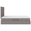 vidaXL Opbergbed met LED met matras Taupe 140 x 190 cm Polyester