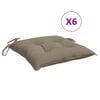 vidaXL Stoelkussens 6 st 40x40x7 cm oxford stof taupe