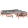 vidaXL 9-delige Loungeset met kussens massief douglas vurenhout