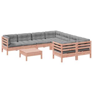 vidaXL 9-delige Loungeset met kussens massief douglas vurenhout