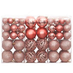 vidaXL Kerstballen 100 st 3/4/6 cm roze en ros&eacute;