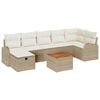 vidaXL Tuin Sofa Set met kussen met opslag 8 pcs Beige Poly riet
