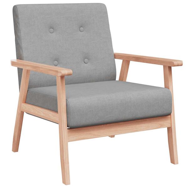 vidaXL Fauteuil stof lichtgrijs