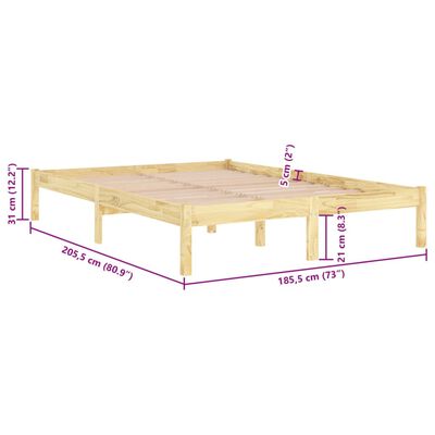 vidaXL Bedframe massief hout 180x200 cm