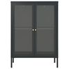 vidaXL Dressoir 75x35x105 cm staal en glas antracietkleurig