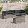 vidaXL Tuin Sofa Set met kussen 8 pcs Lichtgrijs poly rattan