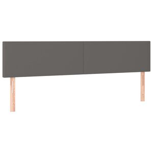 vidaXL Hoofdborden 180x5x78/88 cm kunstleer grijs