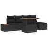 vidaXL Tuin Sofa Set 6 st Zwart poly rattan