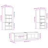 vidaXL 6-delige tv-wandmeubelset met LED bewerkt hout gerookt eiken
