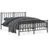 vidaXL Bedframe met hoofd- en voeteneinde metaal zwart 150x200 cm