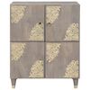 vidaXL Dressoir Grijs en Goud 60 x 33 x 75 cm Massief Mango Hout