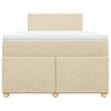 vidaXL Boxspring met matras stof cr&egrave;mekleurig 120x200 cm