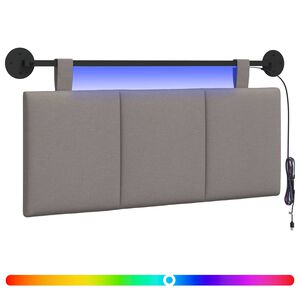 vidaXL Hangend hoofdbord Met LED-verlichting Taupe Stof