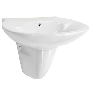 vidaXL Wasbak wandgemonteerd 690x520x210 mm keramiek wit