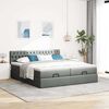 vidaXL Ottoman bed met matrassen en LED's 200x200cm stof donkergrijs