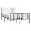 vidaXL Bedframe met hoofd- en voeteneinde metaal zwart 120x200 cm