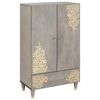 vidaXL Hoge kast Grijs en Goud 60 x 33 x 100 cm Massief Mango Hout