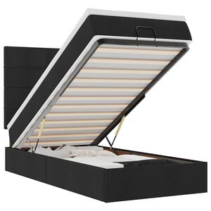 vidaXL Bed met matras 90x200 cm stof zwart