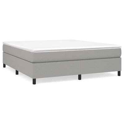 vidaXL Boxspring met matras stof lichtgrijs 180x200 cm