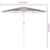 vidaXL Parasol met LED's en stalen paal 223x223x213 cm bruin