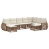 vidaXL Tuinbankenset 9 pcs Beige poly rattan
