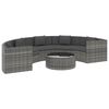vidaXL 6-delige Loungeset met kussens poly rattan grijs