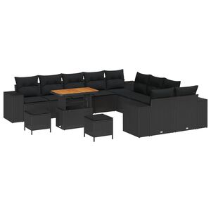 vidaXL Tuin Sofa Set 13 st Zwart poly rattan
