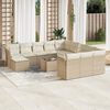 vidaXL 13-delige Loungeset met kussens poly rattan beige