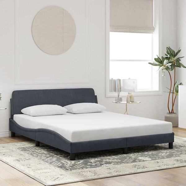 vidaXL Bedframe "Dover" 160x200 cm fluweel donkergrijs
