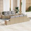 vidaXL Tuin Sofa Set met kussen 8 pcs Beige poly rattan