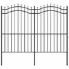 vidaXL Tuinhek Woerden met speerpunt zwart 240x175 cm staal