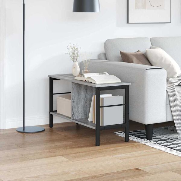 vidaXL Boekenkast Grijs Sonoma 82 x 32 x 47 cm Bewerkt hout