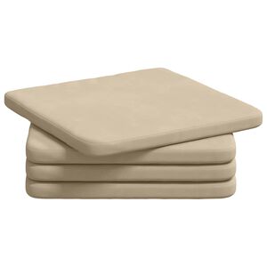 vidaXL Zitkussens 4 st Microvezel Stof Cr&egrave;me 40 x 40 x 3 cm