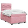 vidaXL Boxspring met matras fluweel roze 120x200 cm