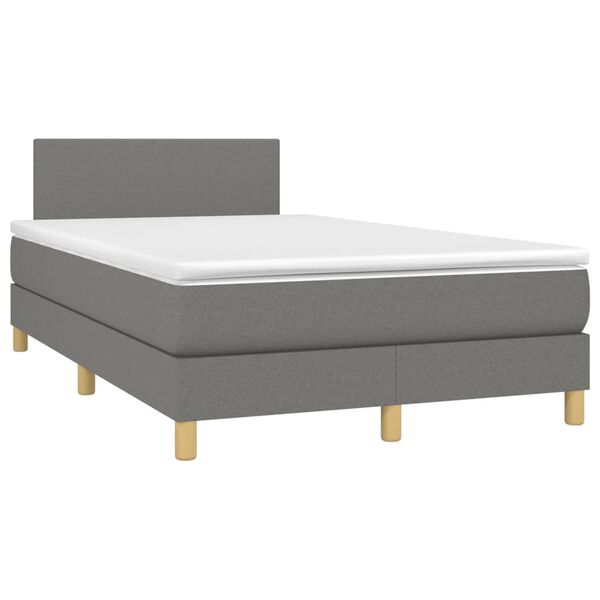 vidaXL Boxspring met matras stof donkergrijs 120x190 cm