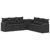 vidaXL Bankstel 7 st Zwart Poly Rattan en Staal