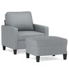 vidaXL Fauteuil met voetenbank 60 cm stof lichtgrijs