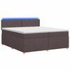 vidaXL Boxspringbed met matras Donkerbruin 200 x 200 cm Stof
