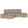 vidaXL Tuin Sofa Set 6 st Beige poly rattan