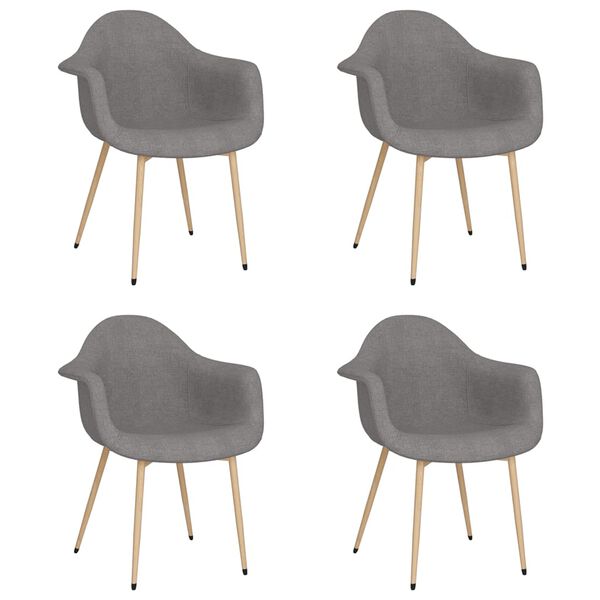 vidaXL Eetkamerstoelen 4 st stof lichtgrijs