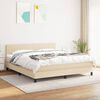 vidaXL Boxspring met matras stof cr&egrave;mekleurig 160x200 cm