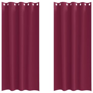 vidaXL Zwart-out Gordijnen met Ringen 2 st Wijnrood 245 x 140 cm